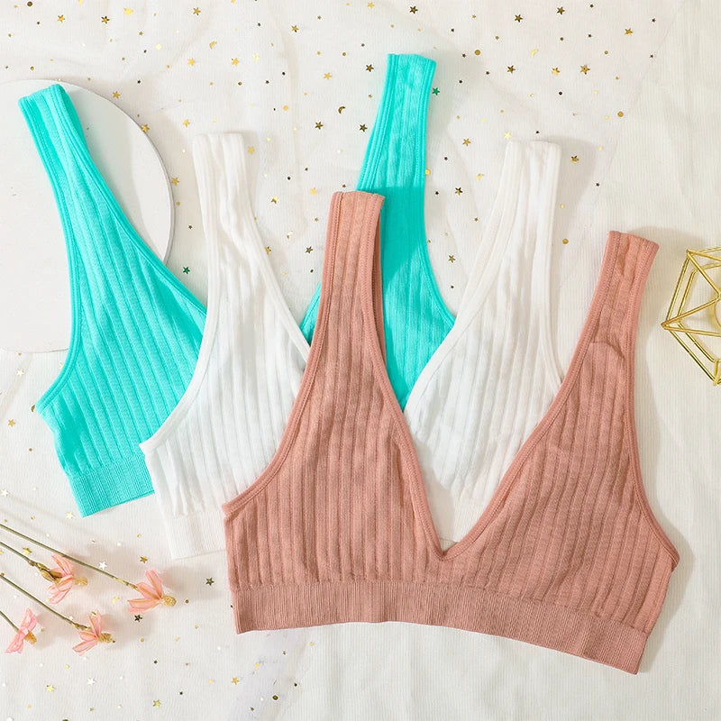 Deep V-neck Seamless Bra Push Up