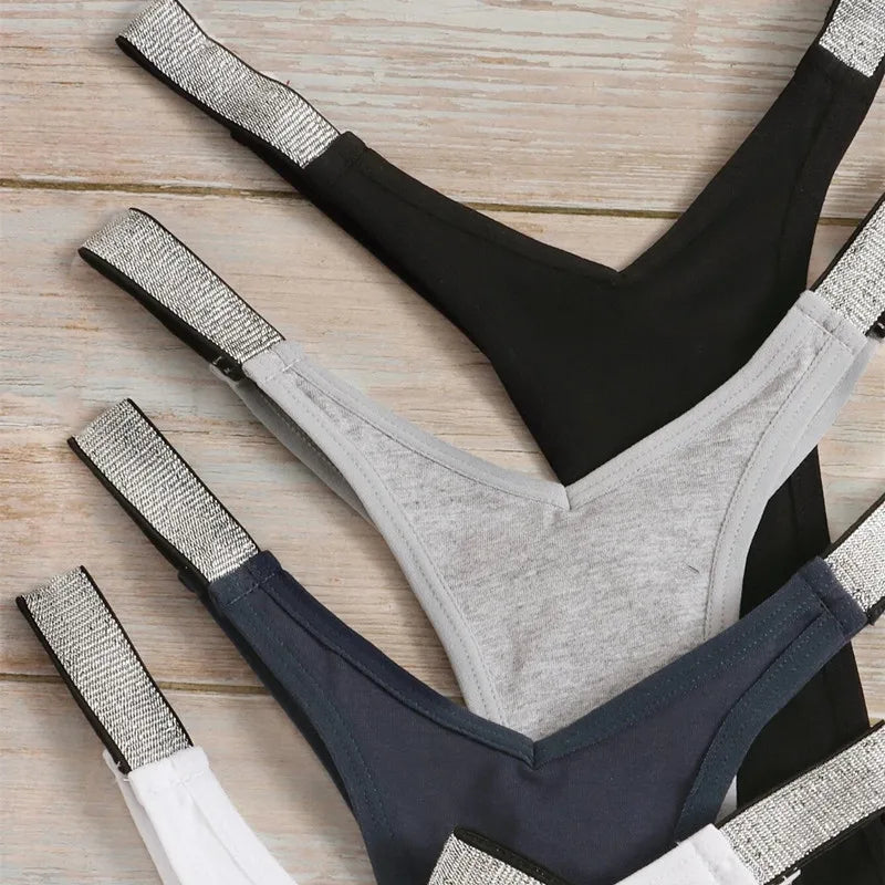 Cotton Women Thong Elastic Comfy Panties
