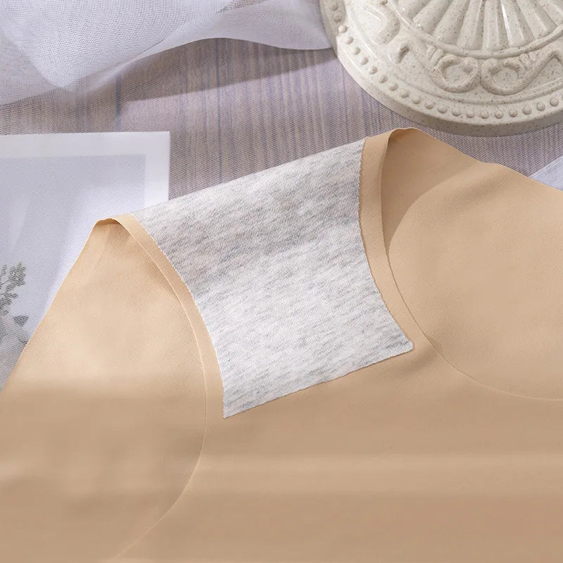 Plus Size Women's Panties Ice Silk Solid Color