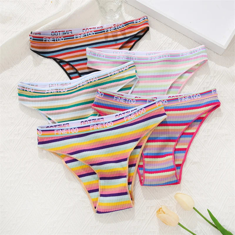 Cotton Striped Panties Low-Rise