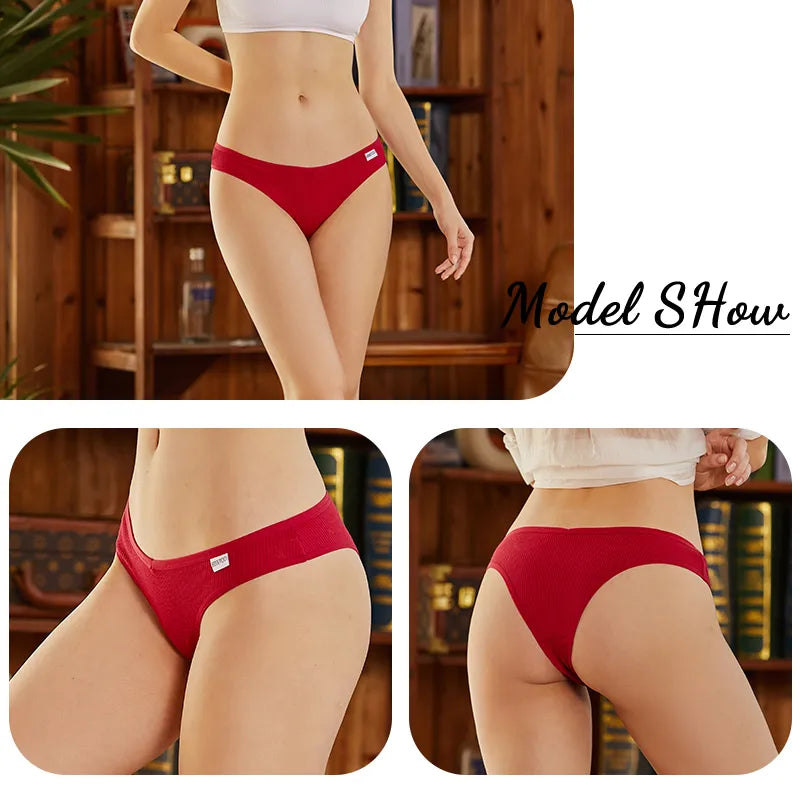 Sexy Waffle Plaid Cotton Brazilian Panties