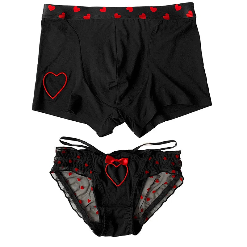 New Heart Printed Couple Underwear