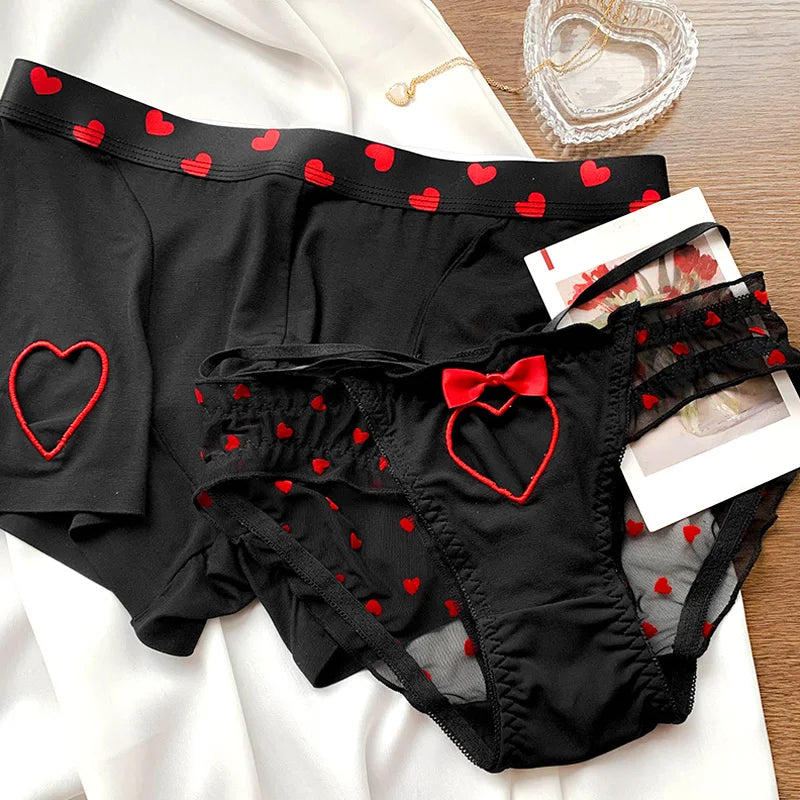 New Heart Printed Couple Underwear