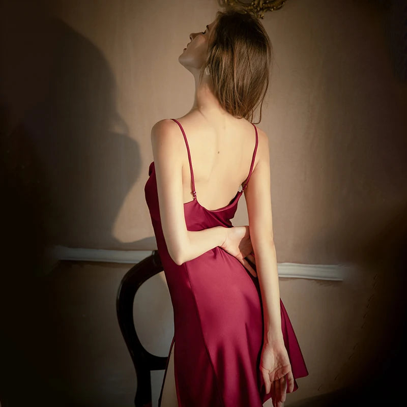 Fashionable Pajamas Split Slip Dress
