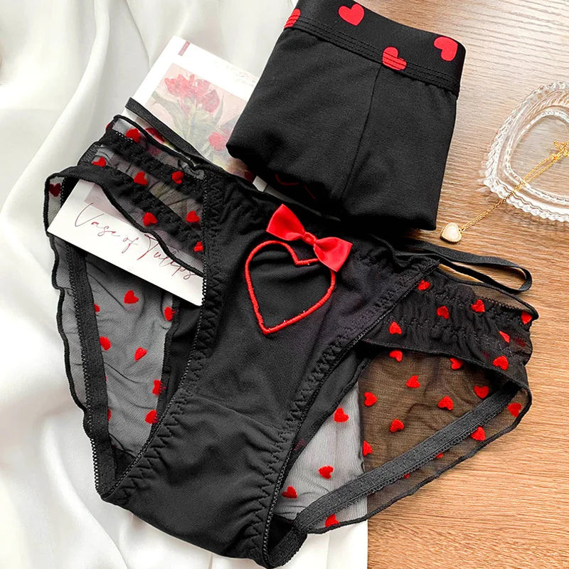 New Heart Printed Couple Underwear