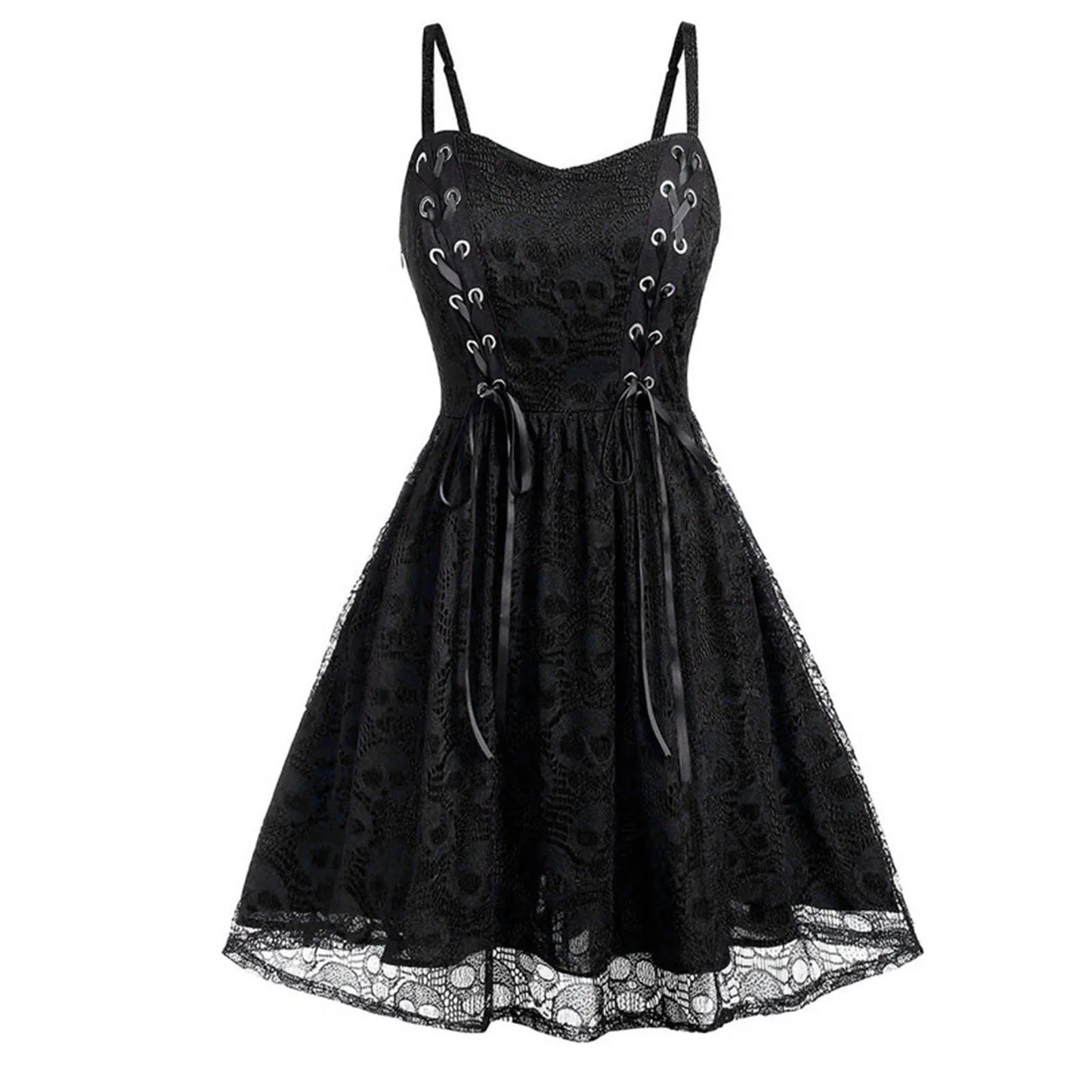 Halloween Costumes Skull Print Spaghetti Strap