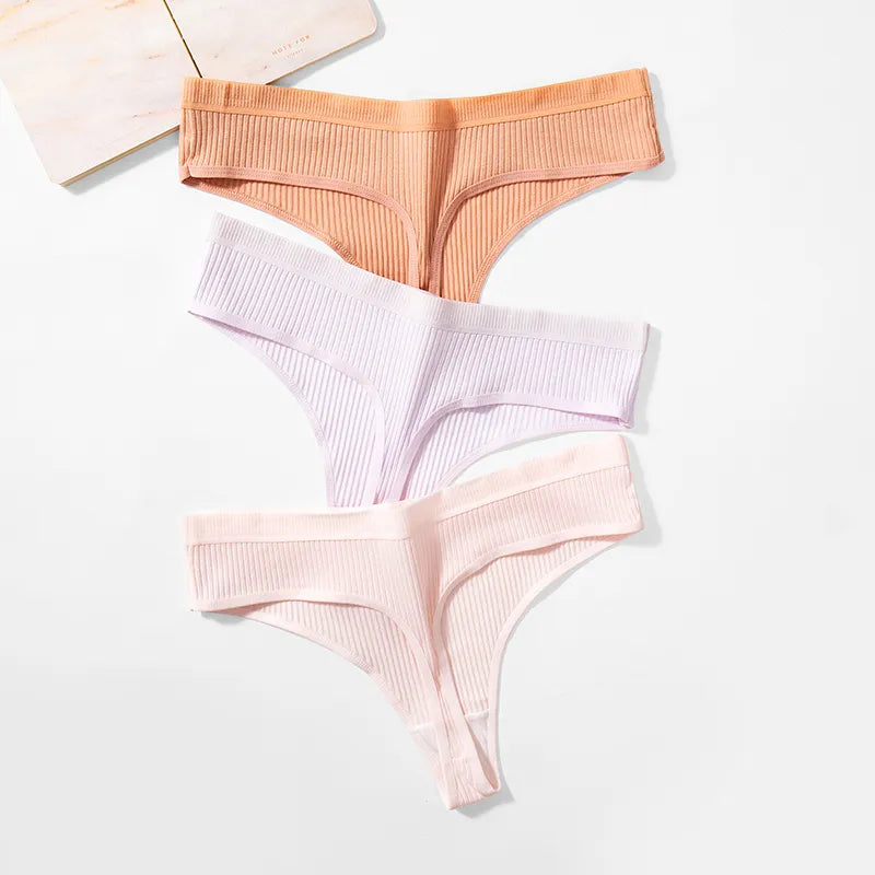 Set Striped Women's Panties Breathable Underwear