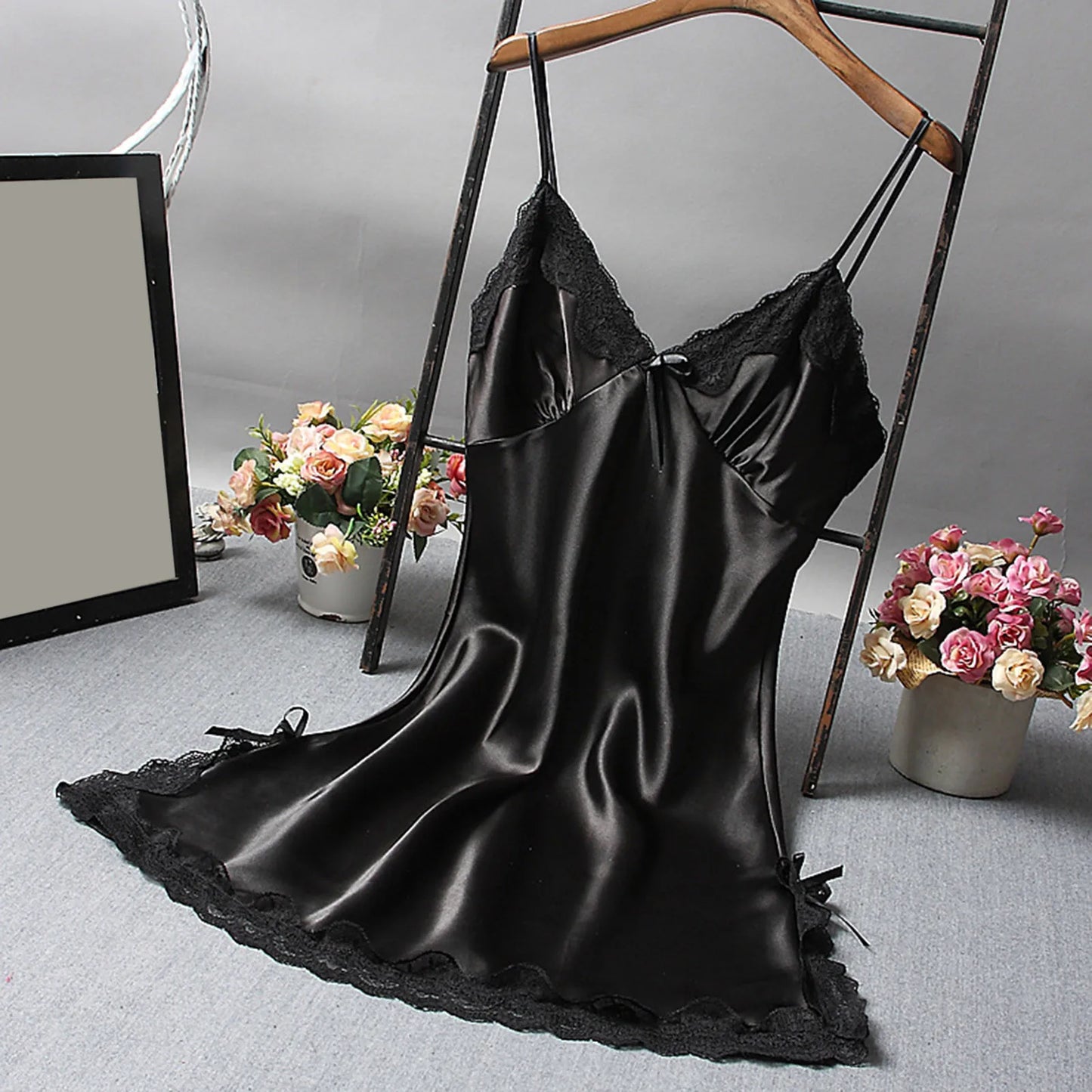 Nightgown Spaghetti Straps Sleep Dress