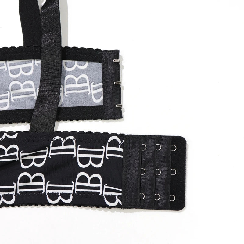 Women Push Up Bra Letter Print