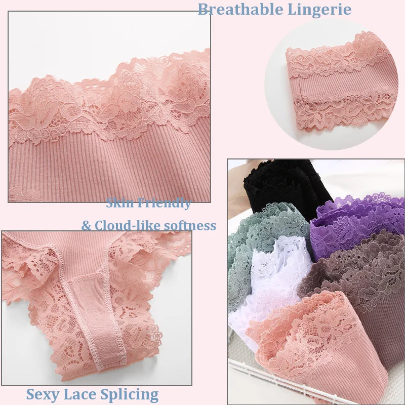 Lace Seamless Cotton Panties