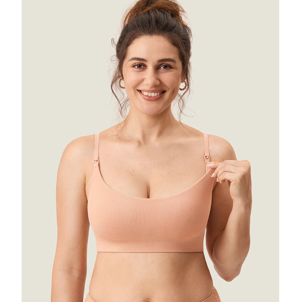 Women's Nursing Bras Ribbed Seamless