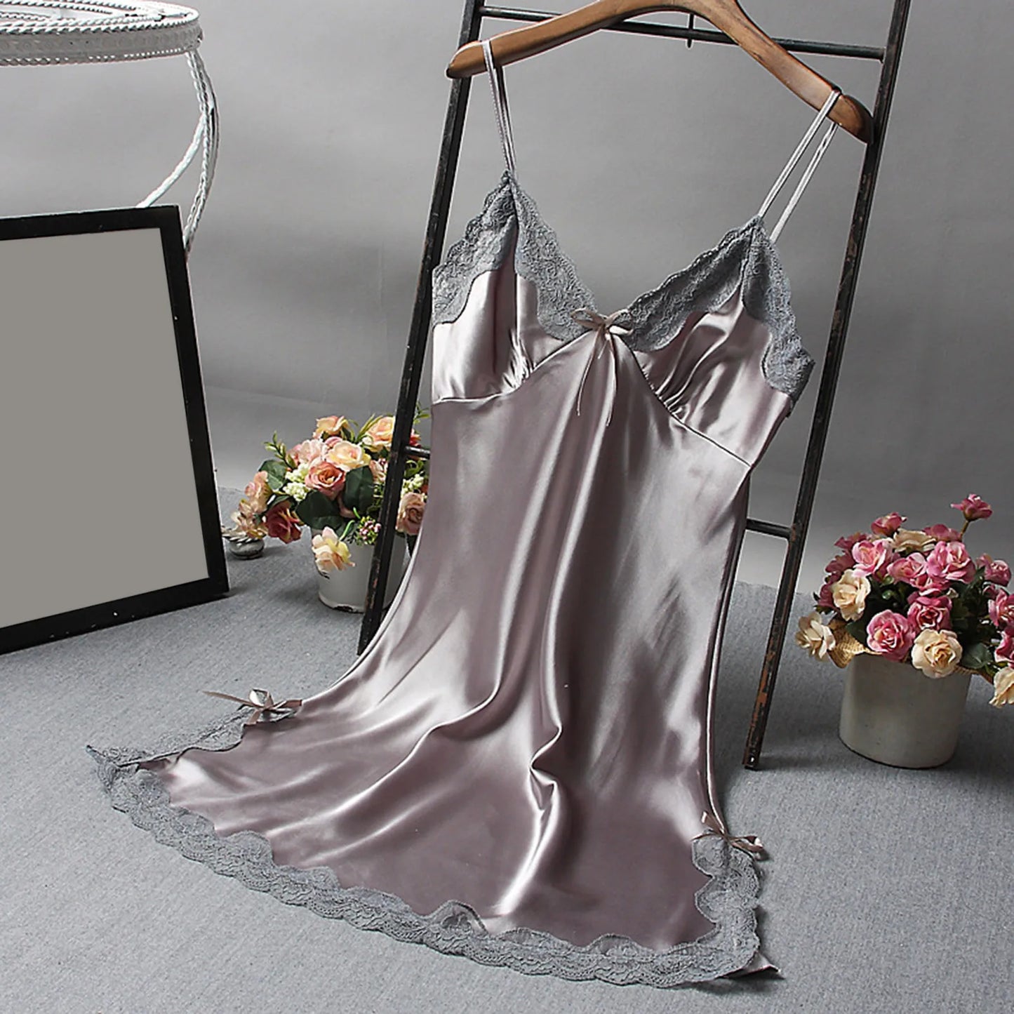 Nightgown Spaghetti Straps Sleep Dress