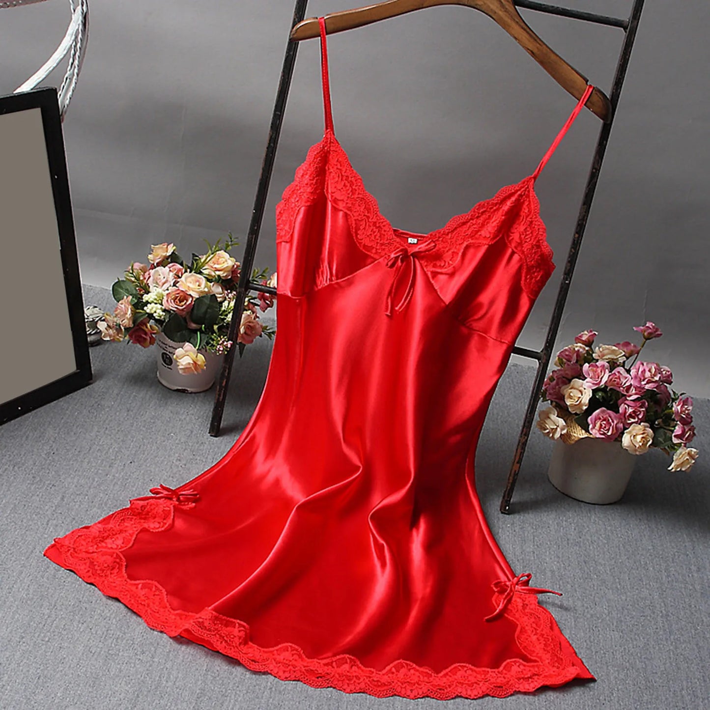 Nightgown Spaghetti Straps Sleep Dress