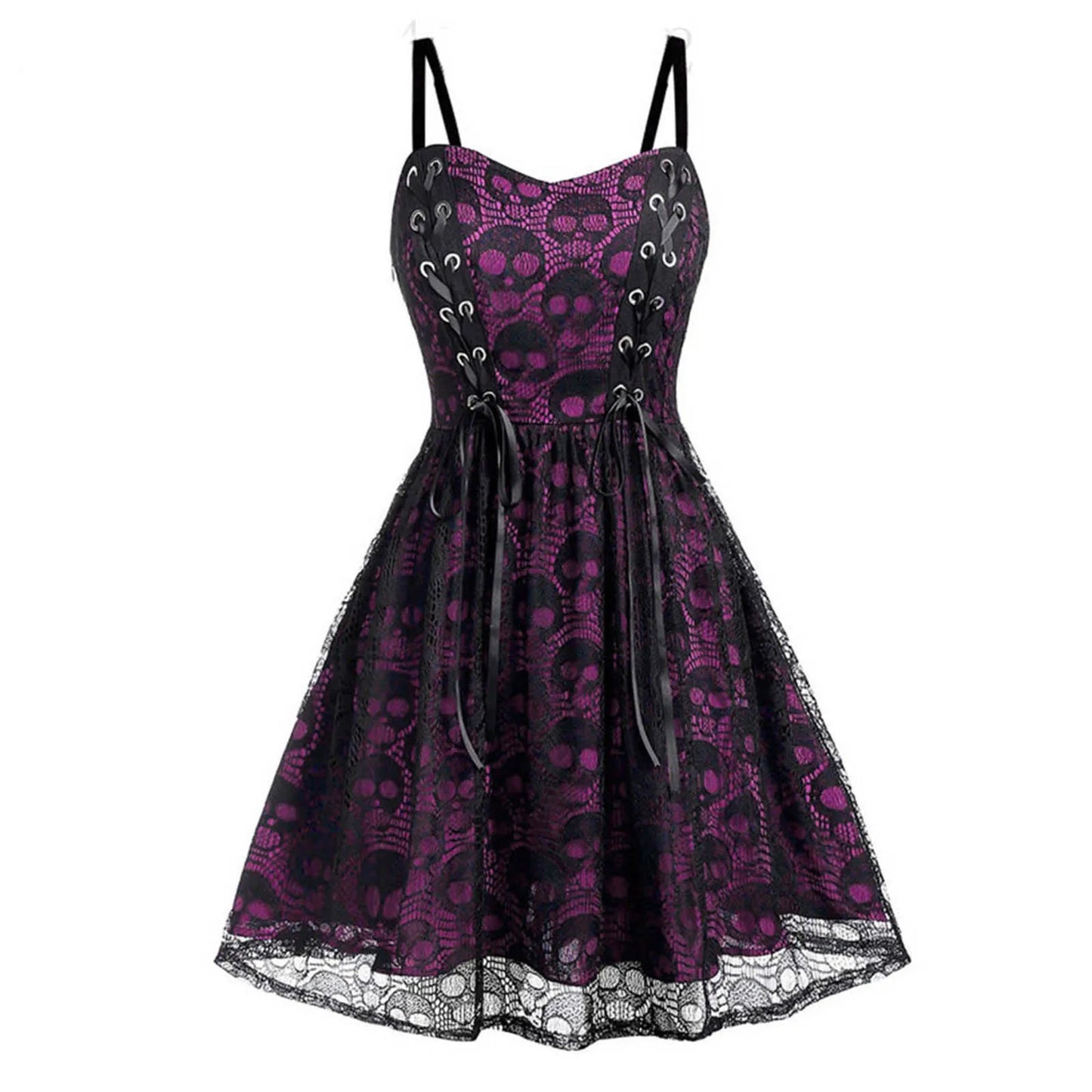 Halloween Costumes Skull Print Spaghetti Strap