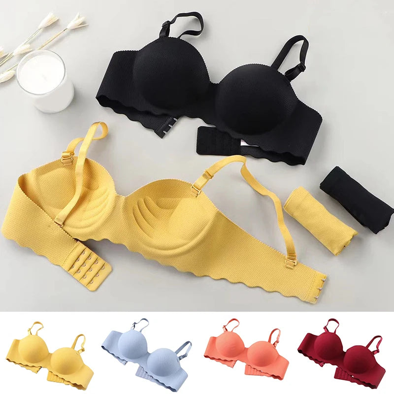 Solid Seamless Adjustable Bra