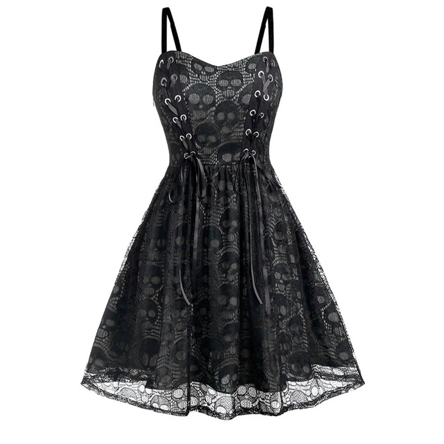 Halloween Costumes Skull Print Spaghetti Strap