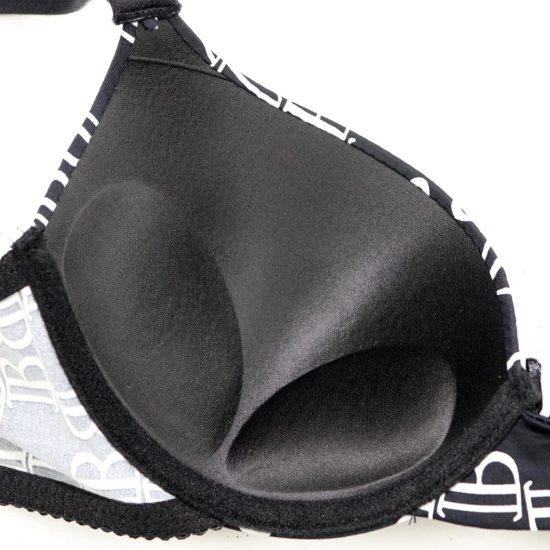 Women Push Up Bra Letter Print