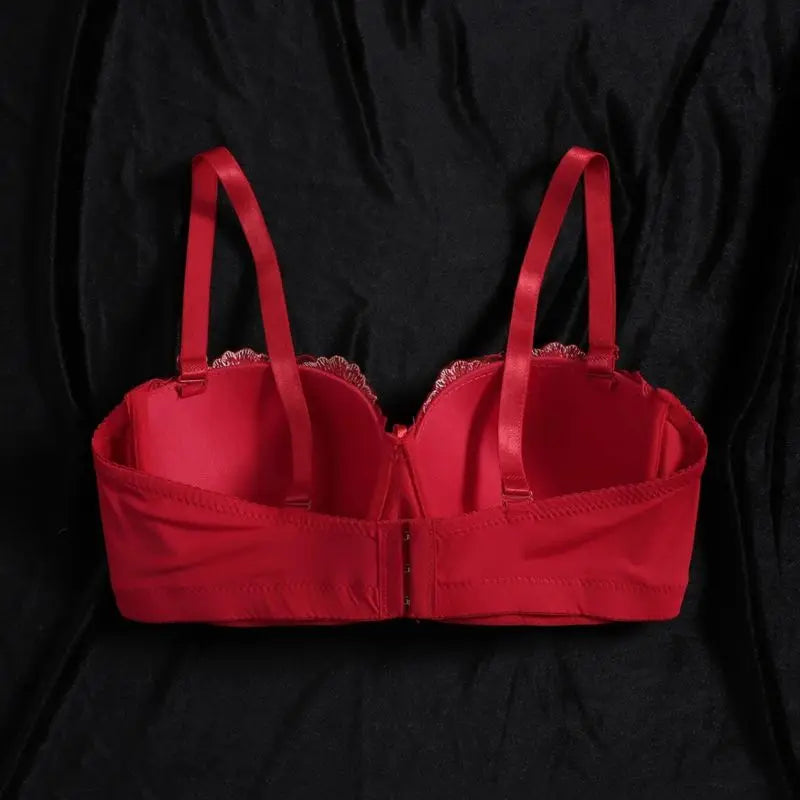 Appliques Demi Bra for Woman Contrast Color