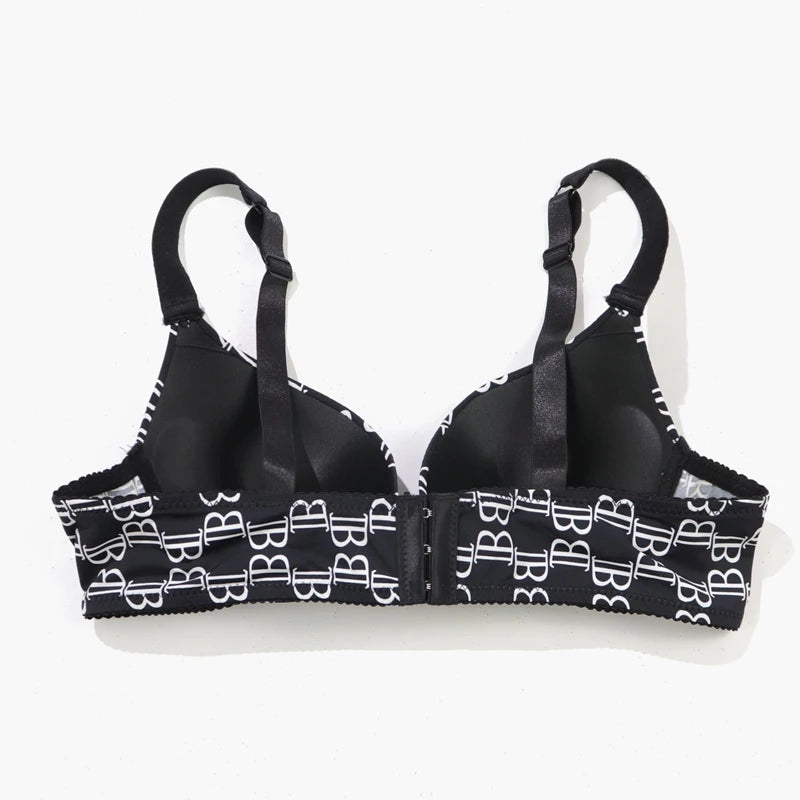 Women Push Up Bra Letter Print