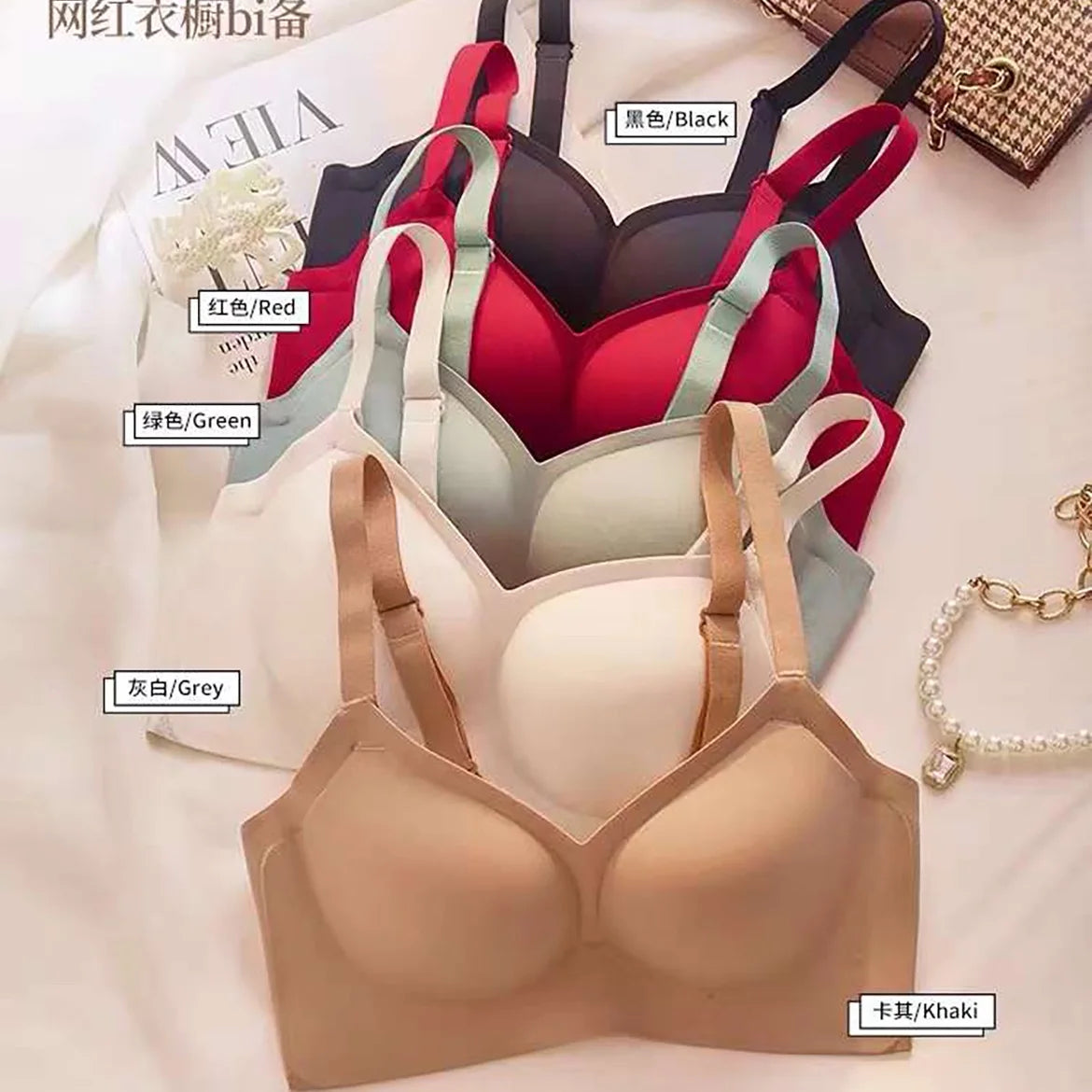 Thickened Steamed Bun Fixed Cup Integrated  Bra