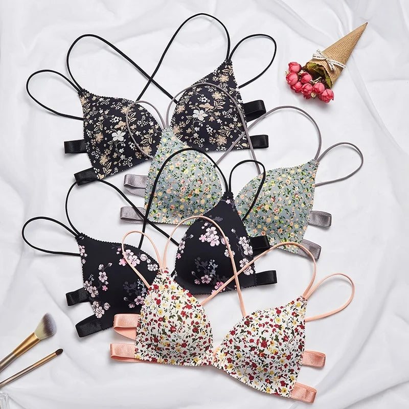 Fashion Floral Print Girls Bra