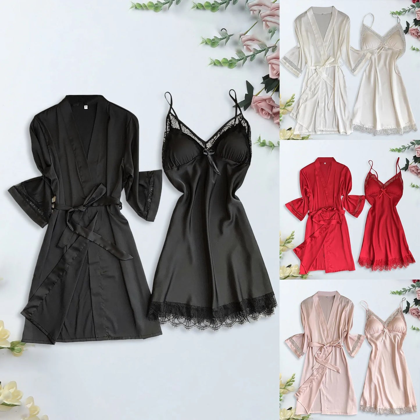 Women'S Simulation Silk Pajamas Dress