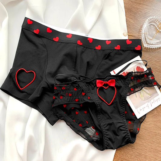 New Heart Printed Couple Underwear