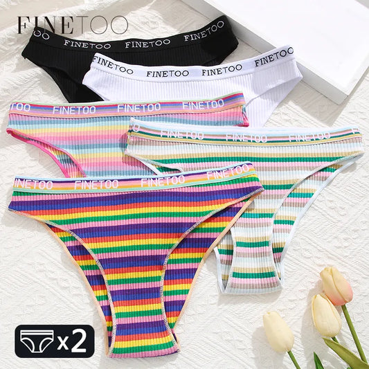 Cotton Striped Panties Low-Rise