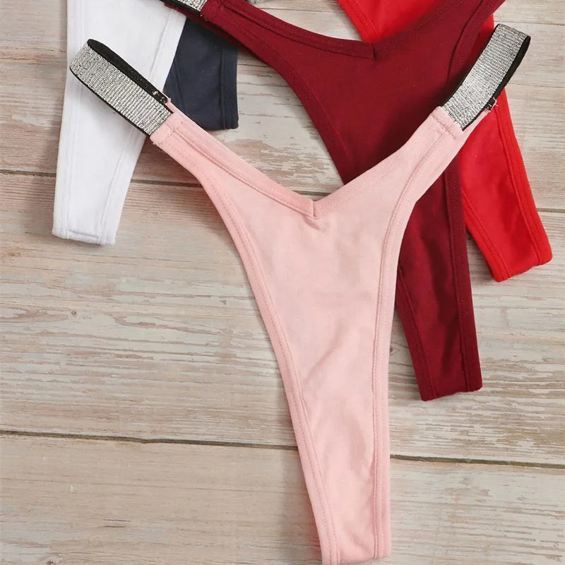 Cotton Women Thong Elastic Comfy Panties