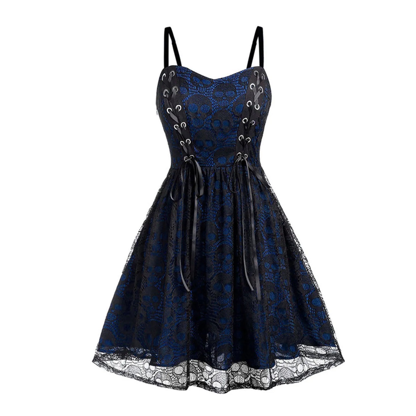 Halloween Costumes Skull Print Spaghetti Strap